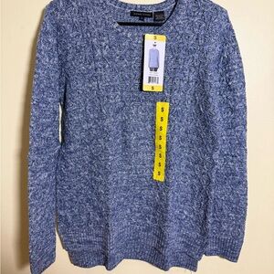 JEANNE PIERRE Blue Crewneck Sweater Soft Knit